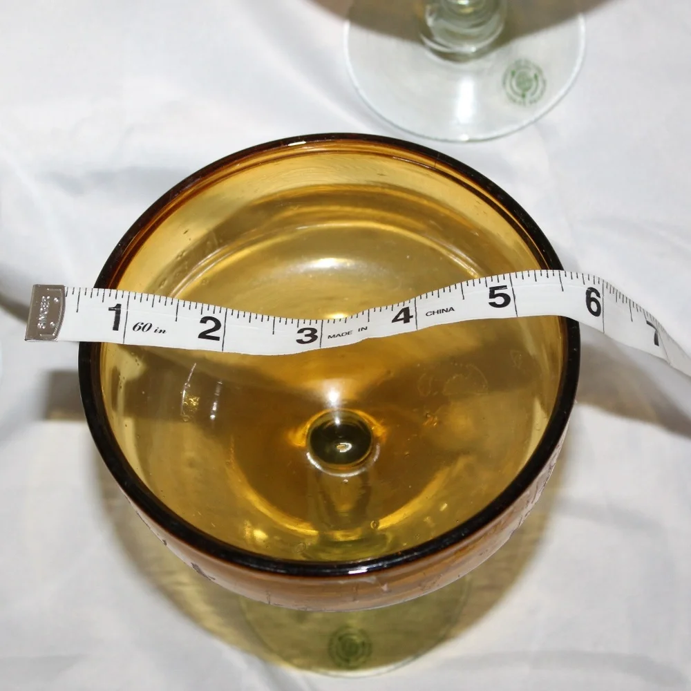 West Elm Amber Stem Glassware. Set of 4